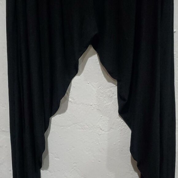 Haute Hippie Unique Draped Black Slit Leg Pants - Picture 9 of 16